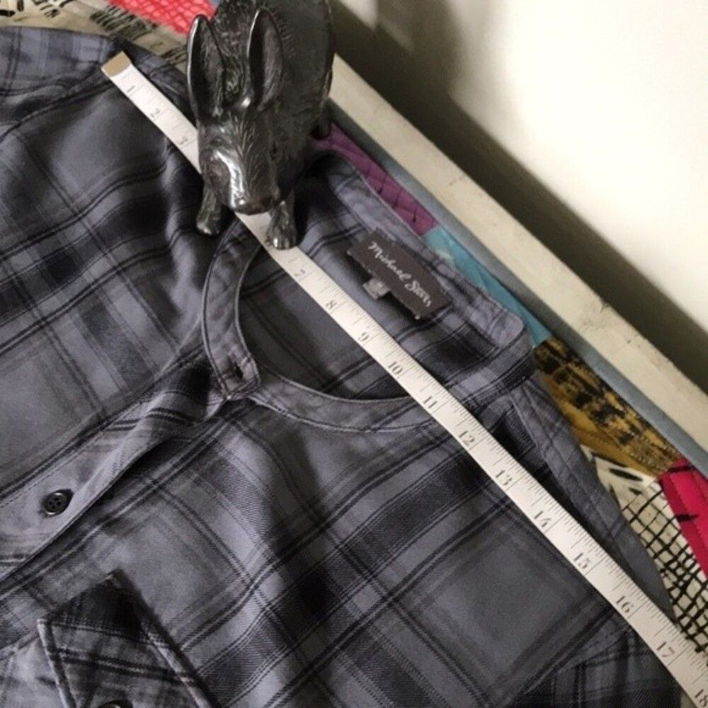 Michael Stars Highline Plaid Hi-Lo Shirt Dress sz Medium - Picture 7 of 14